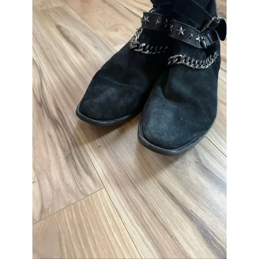 ALDO Men’s Black Suede Studded Siringo Boots Mens size 8